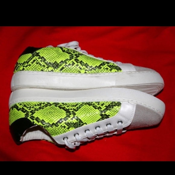 Lust for life lfl L4L white snakeskin neon green fashion sneakers size 10 shoes - Picture 3 of 5